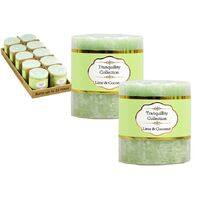 Tranquility Collection Scented Lime and Coconut Pillar Candle (36 Hour Burn)