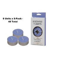 6x8-Pack Tranquility Collection Tealights Lavender & Cherry Blossom Candle (4 Hour Burn)