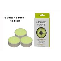 6x8-Pack Tranquility Tea Lights Scented Peaches & Cream Candle (4 Hour Burn)