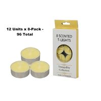 12x8-Pack Tranquility Tealights Fresh Cut Pineapples Candle (4 Hour Burn)