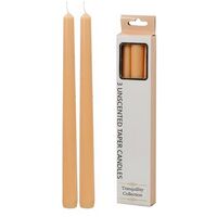 3-Pack Tranquility Collection Unscented Taper Orange Citrus Candle (6 Hour Burn)