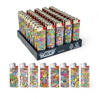 50x BIC Maxi Crazy World Lighters Various Colour Box J26