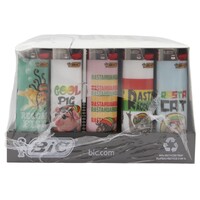 50x BIC Maxi Reggae Dogs Lighters Various Colour Box J26