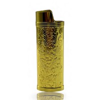 Gold Metal Lighter Case Cover Holder Sleeve Pouch For BIC Large Lighter J26