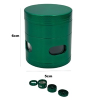 Green Herb Grinder 4 Layers Compartment Smoke Spice Tobacco Metal Crusher