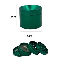 5cm Green Curved Herb Grinder 4 Layers Smoke Spice Tobacco Metal Crusher