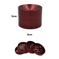 5cm Red Curved Herb Grinder 4 Layers Smoke Spice Tobacco Metal Crusher