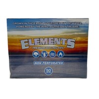 Box of 50 Elements Natural Non-Perforated Filter Tips Smoking Papers, 50 Tips/Book