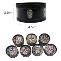 2.5cm Assorted Skull Herb Grinder 3 Layers Smoke Spice Tobacco Metal Crusher