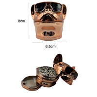 8cm Gold Dog Pup Herb Grinder 4 Layers Smoke Spice Tobacco Metal Crusher Gift