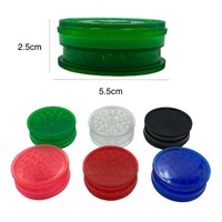 6-Pack 5.5cm 3-Layer Acrylic Manual Herb Tobacco Grinder Smoke Spice Crusher