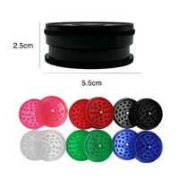 Assorted - 5.5cm 3-Layer Acrylic Manual Herb Tobacco Grinder Smoke Crusher 