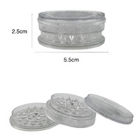 5.5cm 3-Layer Acrylic Manual Herb Tobacco Grinder Smoke Spice Crusher - Clear