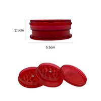 5.5cm 3-Layer Acrylic Manual Herb Tobacco Grinder Smoke Spice Crusher - Red