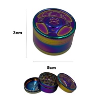 5cm Rainbow Herb Grinder 3 Layers Smoke Spice Tobacco Metal Crusher - Mult-Colour