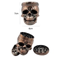 7cm Bronze Skull Herb Grinder 4 Layers Smoke Spice Tobacco Metal Crusher Gift
