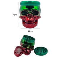 7cm Green Red Skull Herb Grinder 4 Layers Smoke Spice Tobacco Metal Crusher Gift