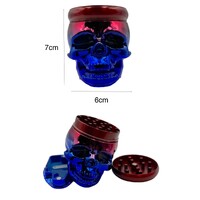 7cm Red Blue Skull Herb Grinder 4 Layers Smoke Spice Tobacco Metal Crusher Gift