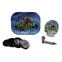 Bob Marley - One Love Smoking Gift set with Pipe, Grinder Ash & Rolling Tray
