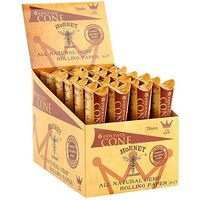 Box of HORNET 1 1/4 Size Natural Pre-Rolled Paper Cones 6 x 24 - 144 PCS