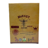 Box of 24 Hornet Organic Natural Unrefined Kingsize 5 Meter Rolls 