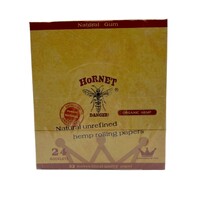 Box of 24 Hornet King Size Slim Organic Unrefined Rolling Papers With Tips 
