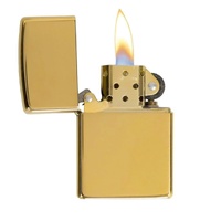 Gold Oil Lighter Metal Flip Top Windproof Fluid Refillable