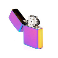 Rainbow Oil Lighter Metal Flip Top Windproof Fluid Refillable