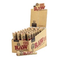 Box of 32 Raw Classic Natural Unrefined 1 1/4 Pre Rolled Paper Cones 6 Per Pack