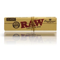 RAW Classic King Size Slim with Tips Natural Papers Smoking - 32 Leave Booklet