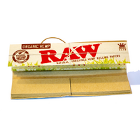 Raw King Size Slim Organic Connoisseur Rolling Papers with Tips