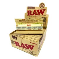 24 Box Raw King Size Slim Organic Connoisseur Rolling Papers with Tips