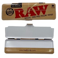 RAW Classic King Size Metal Tin Case Rolling Papers Smoking