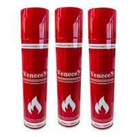 3 X Venece Universal Premium Lighter FLUID Cigarette Genuine Gas Refill 300ml