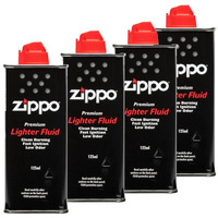 4x Zippo Premium Lighter FLUID Cigarette Genuine Petrol Refill 125ml