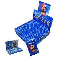Box of 50 ZIG ZAG Regular Size Blue Double Papers Cigarette-100 Leaves Per Pack