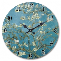 Van Gogh Almond Blossoms 14.5cm MDF Round Table Clock in Gift Box