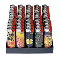 50x BIC Maxi Casino Lighters Various Colour Box J26