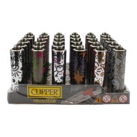 30x Clipper Metal High Quality Lighters Various Design Full Box - Miscellaneous 