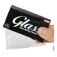 Glass Clear Rolling Papers 1 1/4 Size Slim Natural Smoking - 50 Leafs Per Booklet