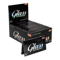 Box of 24 Glass Clear Rolling Papers 1 1/4 Size Slim Natural Smoking 