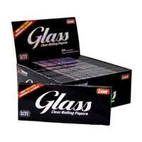 Box of 24 Glass Clear Rolling Papers King Size Slim Natural Smoking 