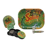 Gorilla Sativa Smoking Gift Set with Pipe, Grinder Ash & Rolling Tray