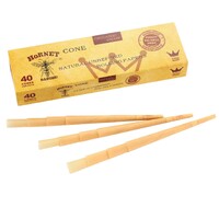 Hornet Natural Unrefined King Size Pre Rolled Paper Cones Smoking 40 Pack Cone