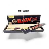 10 X Raw Black Ultra Fine Natural Unrefined King Size Cones Pre Rolled Paper 20 Pack Cone