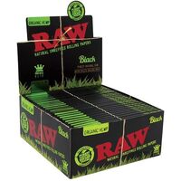 Box of 50 RAW Black Ultra Thin KING SIZE Papers Organic Hemp Smoking 