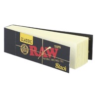 RAW Black Original Tips Natural Paper Filter Smoking Tobacco 50 Tip Booklets