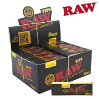 Box of 50 RAW Black Original Tips Natural Paper Filter Smoking Tobacco