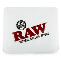 RAW Double Thick Glass Large Rolling Tray Smoking Herbs Tobacco - (32 X 26.5cm)
