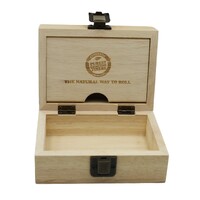 RAW Wood Storage Box with Inside Compartment Smoking Herbs Tobacco - Small